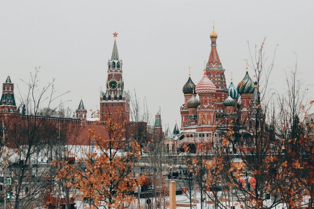 Kreml und St.Basil Kirche am Roten Platz in Moskau.